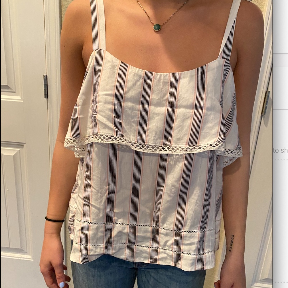 gray pink and white tank